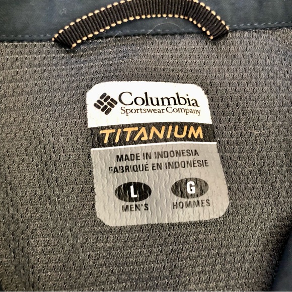 Columbia Titanium Dark Blue Long Sleeve Shirt Vented Back Nylon Button Down - Picture 4 of 13